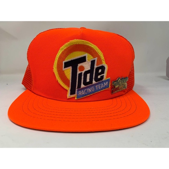 Vintage Tide Racing Team Patch Baseball Hat Snapback Trucker Made In USA & PIN - Picture 1 of 6